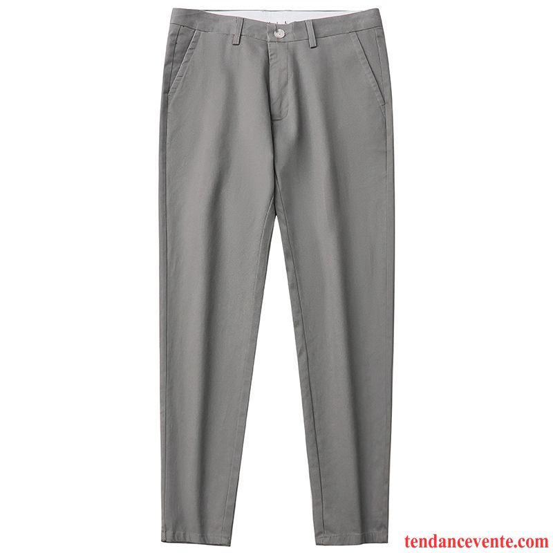 Pantalons Homme Tous Les Assortis Neuvième Pantalon Jambe Droite Printemps Tendance Slim Gris