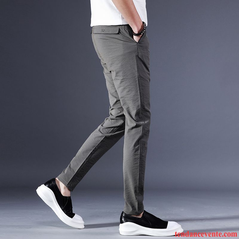 Pantalons Homme Été Jambe Droite Baggy Sport Légère Slim Noir