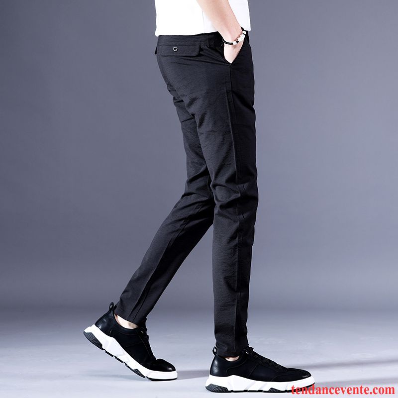 Pantalons Homme Été Jambe Droite Baggy Sport Légère Slim Noir