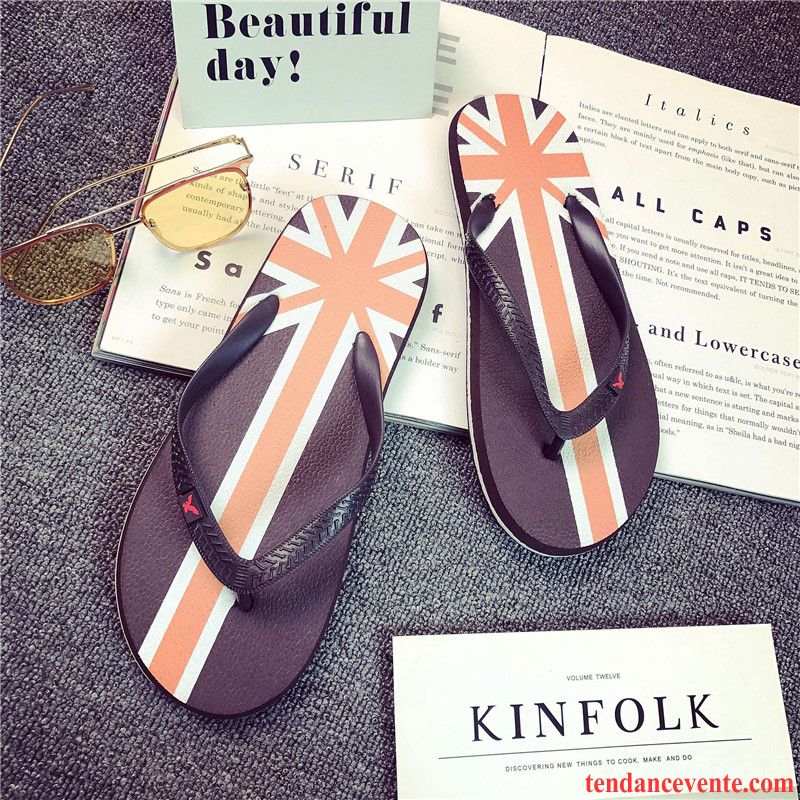 Pantoufles Pour Homme Été Homme Personnalité Décontractée Chaussons Plage Antidérapant Tendance Étudiant