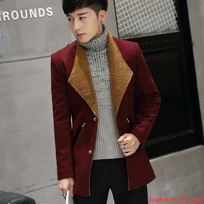 Pardessus Homme Pas Cher Tendance Pardessus Renforcé Homme Slim Hiver Coupe Vent Longue L'automne Manteau Lawngreen Soldes