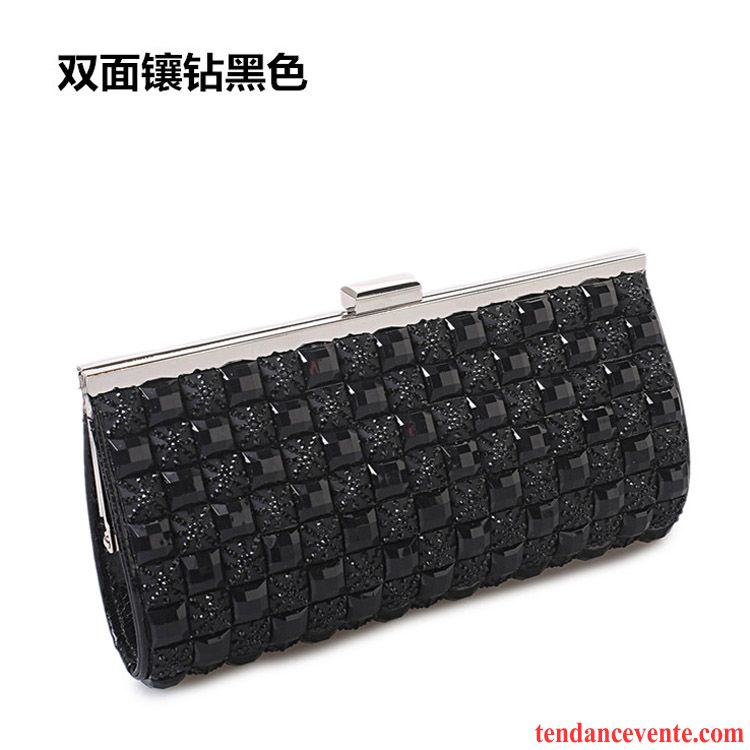 Portefeuille Femme Diamant Le Nouveau Europe Pochette Pierres De Strass Tendance Noir