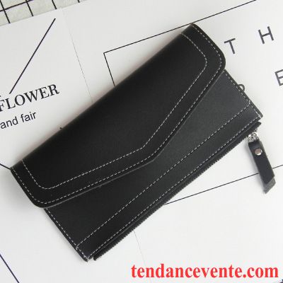 Portefeuille Femme Grande Capacité Long Section Mode Pochette Simple Portefeuilles Noir