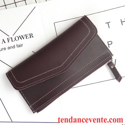 Portefeuille Femme Grande Capacité Long Section Mode Pochette Simple Portefeuilles Noir