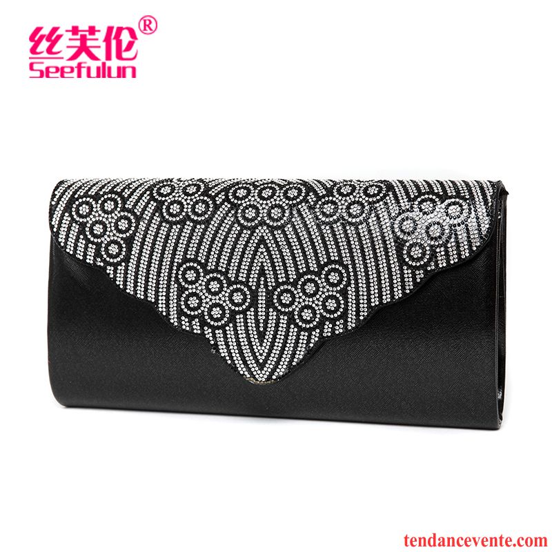 Portefeuille Femme Mode Petit Diamant Tendance All-match Pochette Or