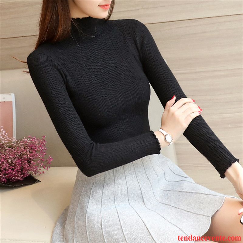 Pull Brillant Femme Femme Longues Slim Une Veste Pullovers Chemise En Bas Haut Court Tricots En Maille Hiver Pure Saumon