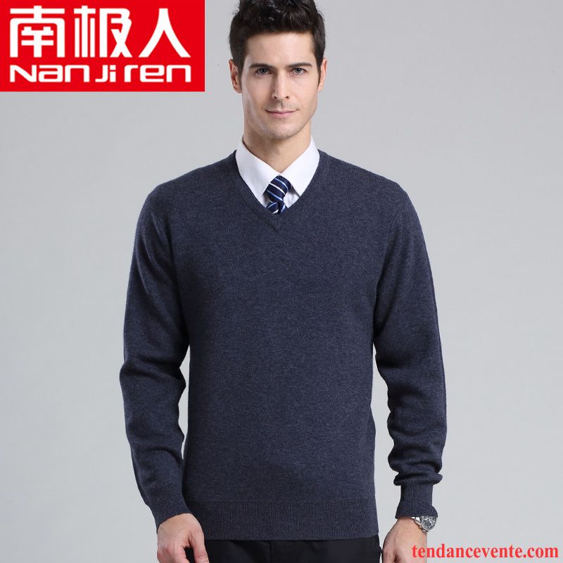 Pull Cachemire Homme Pas Cher La Laine Hiver Pull Homme Pur Renforcé Col En V Pas Cher