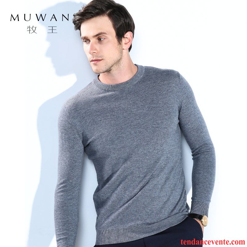 Pull Classe Homme Col Rond Homme De Travail Jeunesse Pull Pure Décontractée La Laine Tricots En Maille Or