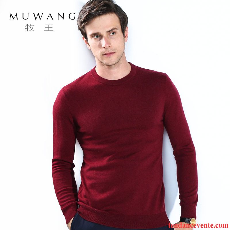 Pull Classe Homme Col Rond Homme De Travail Jeunesse Pull Pure Décontractée La Laine Tricots En Maille Or