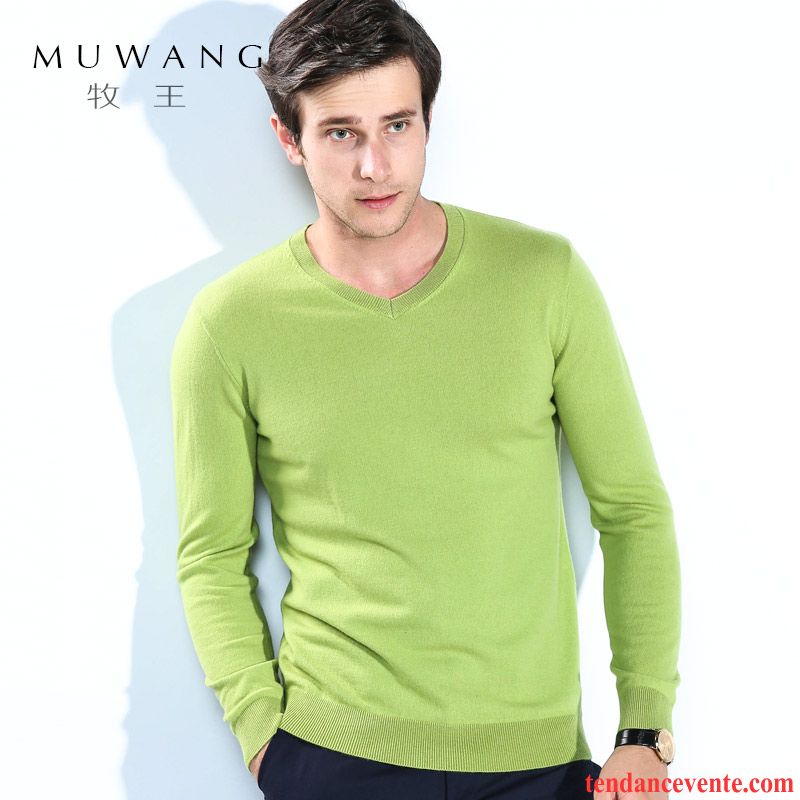 Pull Classe Homme Col Rond Homme De Travail Jeunesse Pull Pure Décontractée La Laine Tricots En Maille Or