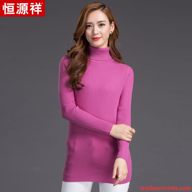 Pull Coton Femme Longue Pull Haut Court L'automne Pullovers Légère Hiver Tricots En Maille Femme Chemise En Bas Rose Pas Cher