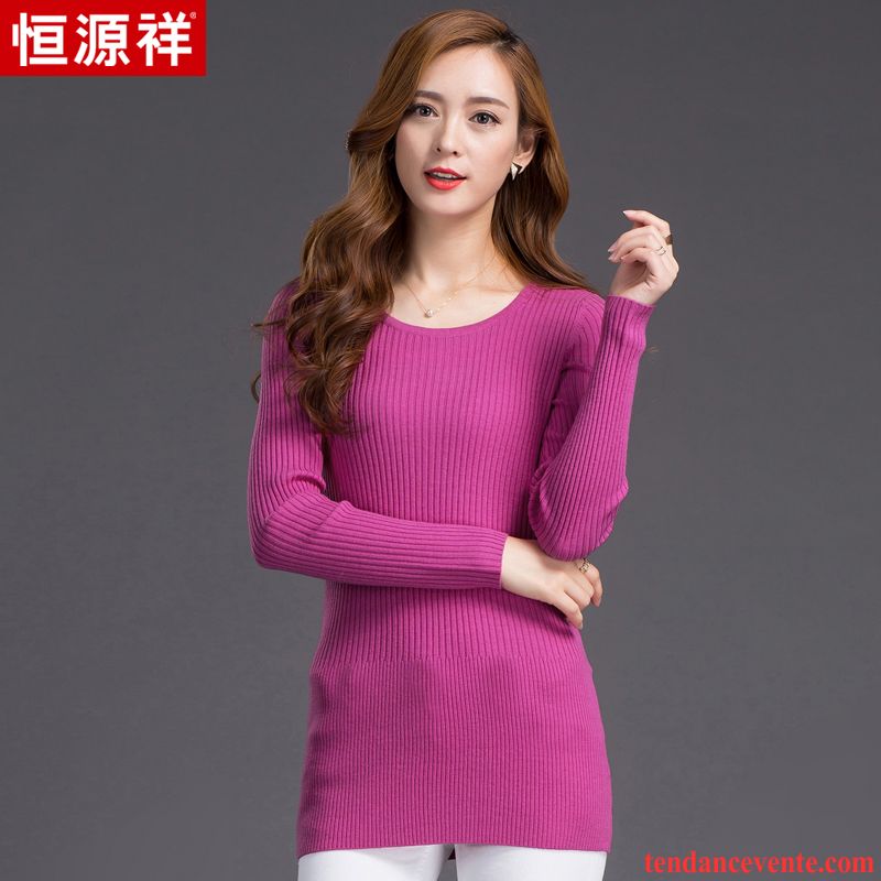 Pull Coton Femme Longue Pull Haut Court L'automne Pullovers Légère Hiver Tricots En Maille Femme Chemise En Bas Rose Pas Cher