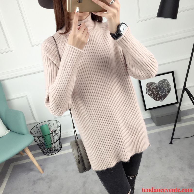 Pull En V Femme Longue Pull Renforcé Étudiant Baggy Pullovers Haut Court Femme Tendance Hiver Tricots En Maille L'automne