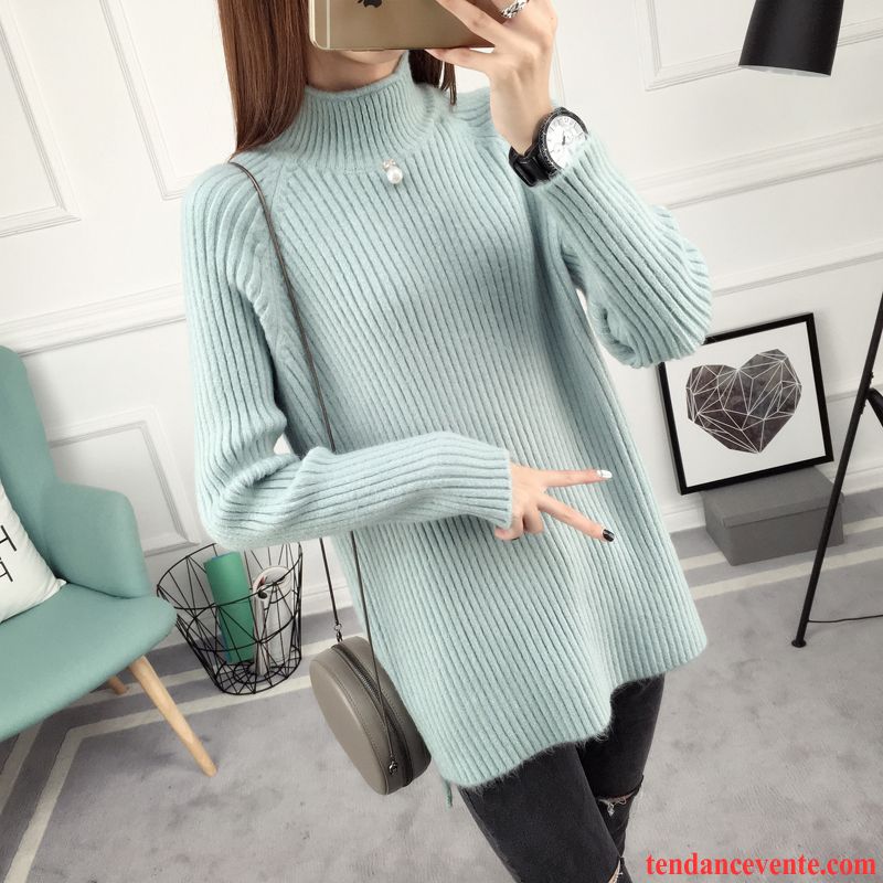 Pull En V Femme Longue Pull Renforcé Étudiant Baggy Pullovers Haut Court Femme Tendance Hiver Tricots En Maille L'automne