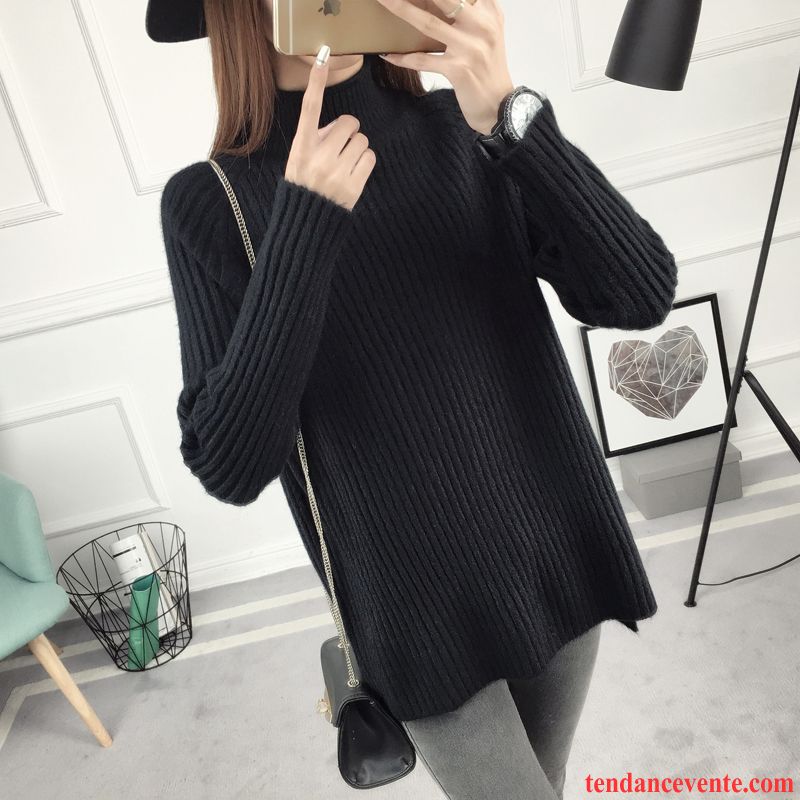 Pull En V Femme Longue Pull Renforcé Étudiant Baggy Pullovers Haut Court Femme Tendance Hiver Tricots En Maille L'automne