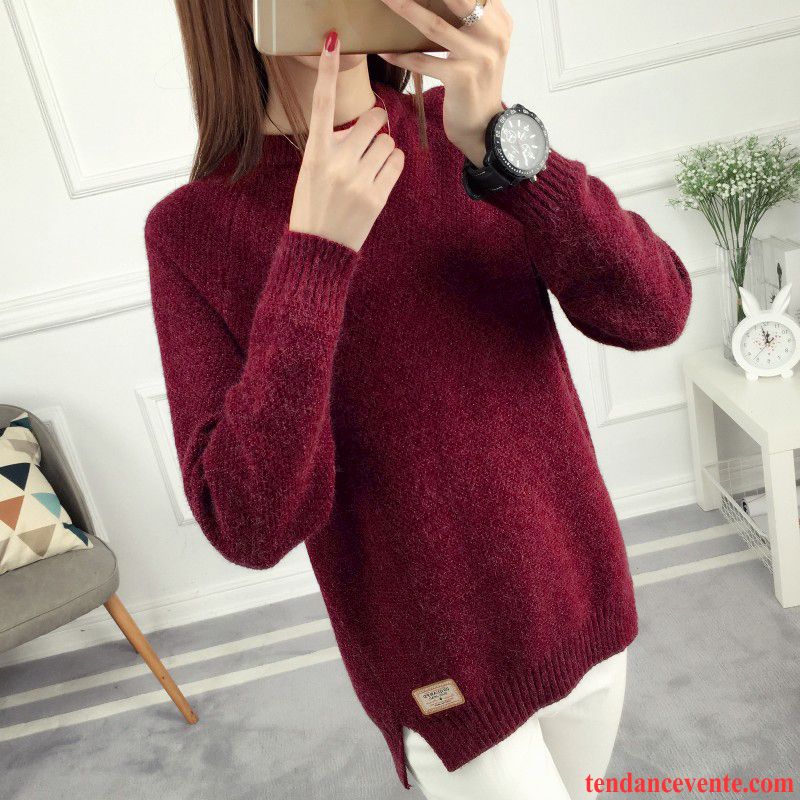 Pull Femme Noir Tendance Femme Pullovers Une Veste Baggy Haut Court Hiver Renforcé Tricots En Maille Rouge