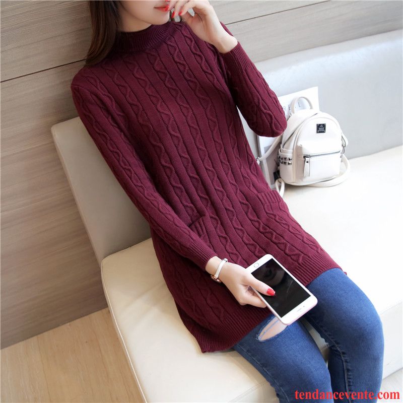 Pull Femme Original Pas Cher Femme Pull Tricots En Maille Renforcé Slim Haut Court Pullovers Longue Vêtements D'hiver Pas Cher