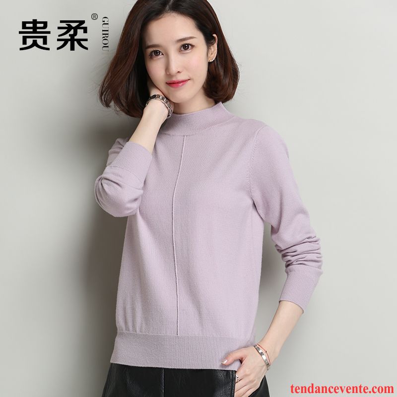 Pull Femme Rouge Slim Pull Pullovers Court Hiver Haut Court L'automne Femme Longues Tous Les Assortis Pur