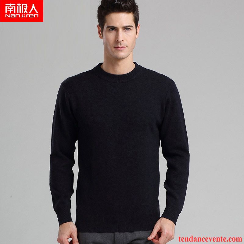 Pull Homme De Marque Pas Cher Baggy Tricots En Maille Chemise En Bas Pull Pullovers Homme La Laine Pure Hiver Col Rond