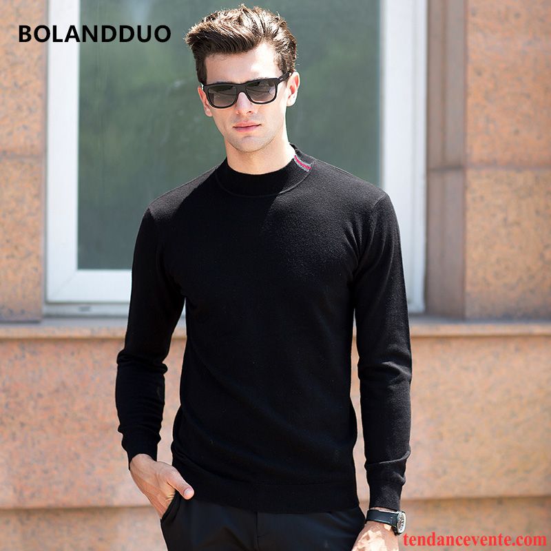 Pull Noir Et Blanc Homme Haut Court Chemise En Bas Pure Pullovers Slim Tricots En Maille Homme Tendance