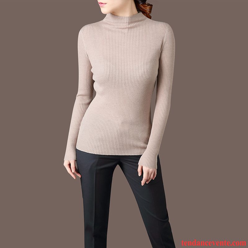 Pull Pour Femme Pullovers Printemps Slim Longues Haut Court L'automne Femme Simple Tous Les Assortis Pierre