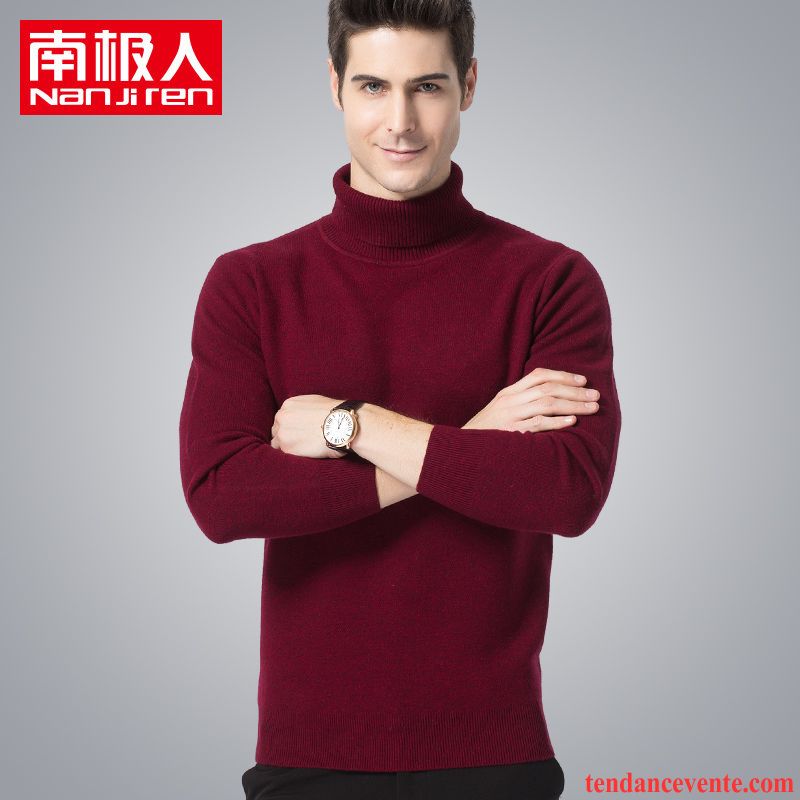 Pull À Capuche Renforcé Jambe Droite Tricots En Maille Col Rond Pull Pure Longues Haut Court Homme Pullovers L'automne Hiver