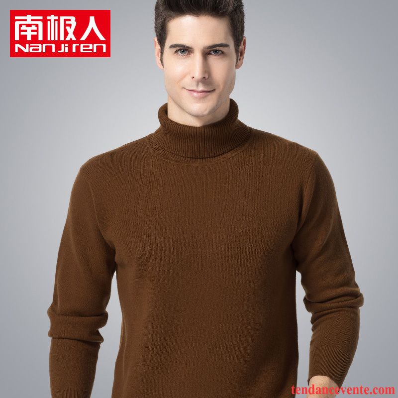 Pull À Capuche Renforcé Jambe Droite Tricots En Maille Col Rond Pull Pure Longues Haut Court Homme Pullovers L'automne Hiver