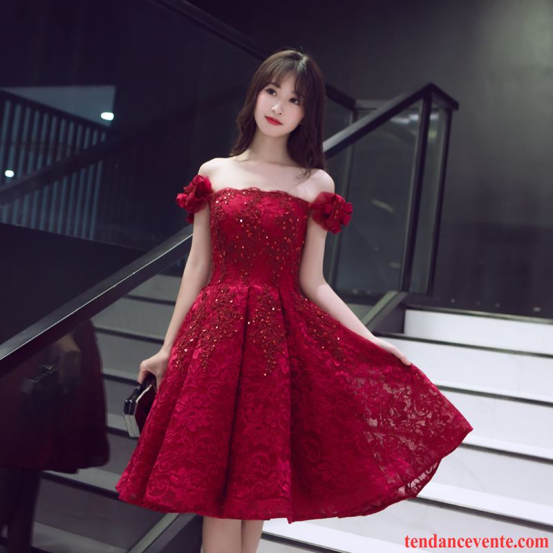 Robe Blanche Courte Mariage L'automne Court Hiver Robe Rouge