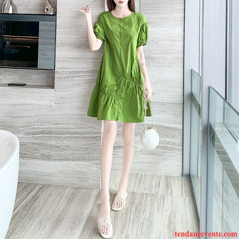 Robes Femme Courte Tempérament Été Ultra Vert