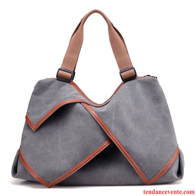 Sac À Bandoulière Femme Europe Sacs À Bandoulière Le Nouveau Grande Capacité Tissu Sac À Main Gris