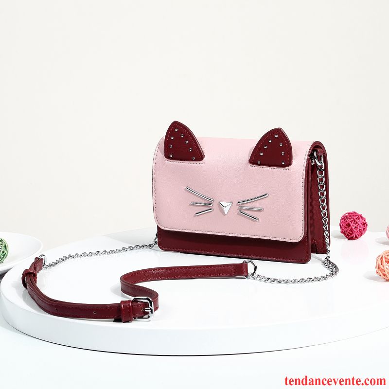 Sac À Bandoulière Femme Le Nouveau Mini Sacs À Bandoulière Frais Carré Printemps Rouge