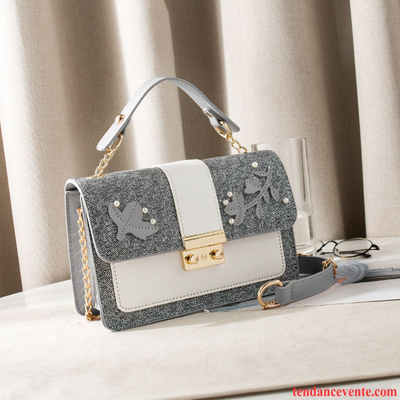 Sac À Bandoulière Femme Petit Tendance Mode Portable All-match Sac De Messager Blanc