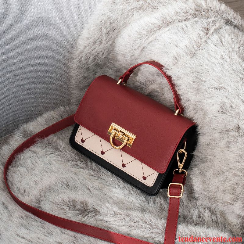 Sac À Bandoulière Femme Populaire Frais Mode Le Nouveau Petit Sac De Messager Rouge