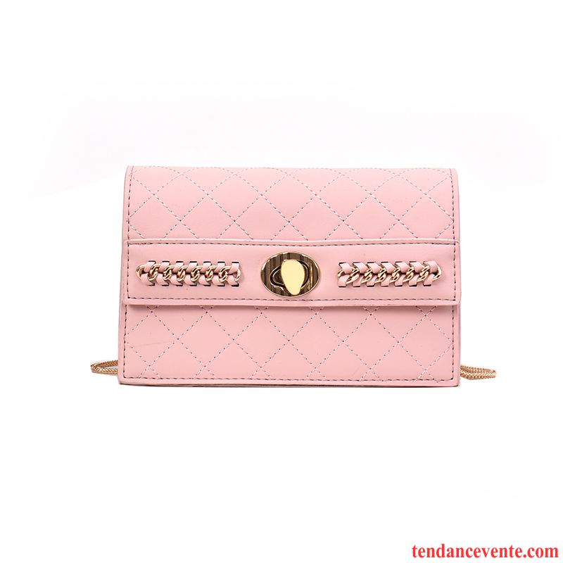 Sac À Bandoulière Femme Rhombe Chaîne Vent Parfumé Sac De Messager Été Petit Noir