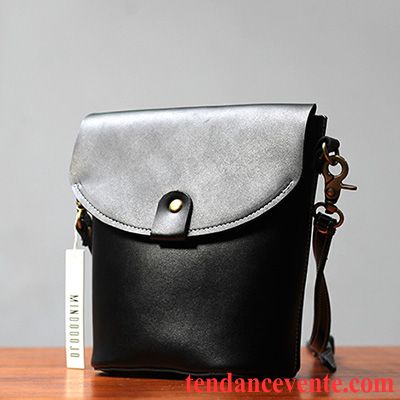 Sac À Bandoulière Femme Rétro Sac De Messager Le Nouveau Petit Original Cuir De Vache Vert Foncé