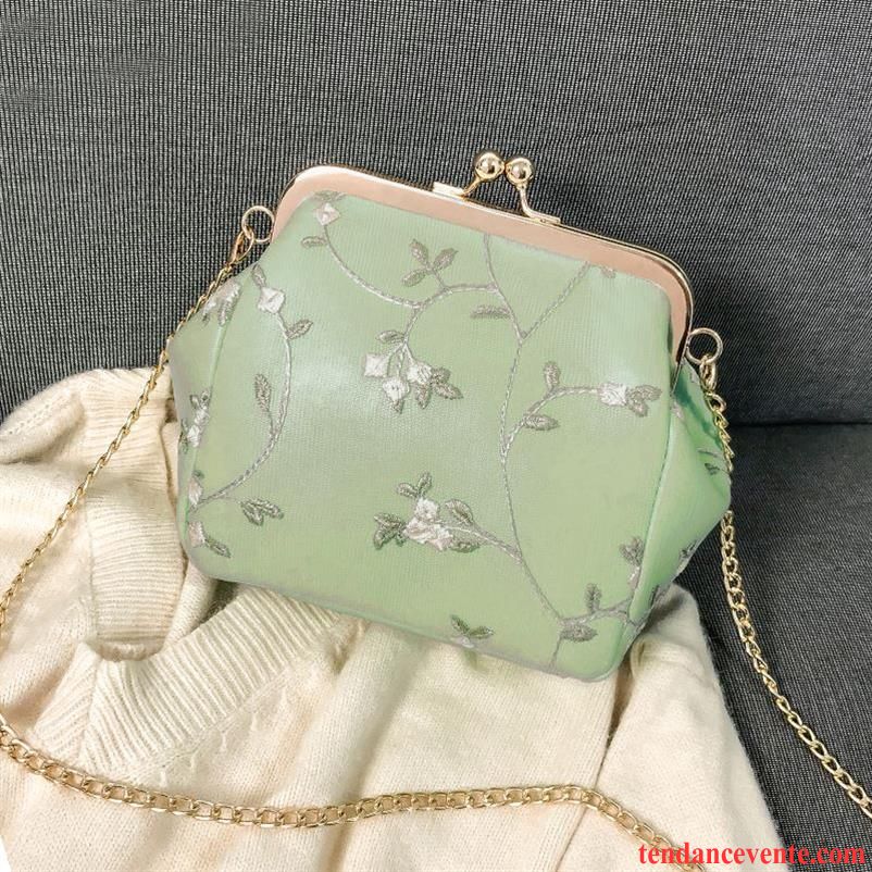 Sac À Bandoulière Femme Sacs À Bandoulière Loisir Petit Brodé Paquet Shell Le Nouveau Blanc