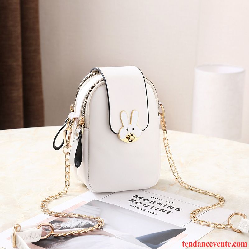 Sac À Bandoulière Femme Téléphone Portable All-match Été Mignonne Le Nouveau Lapin Blanc