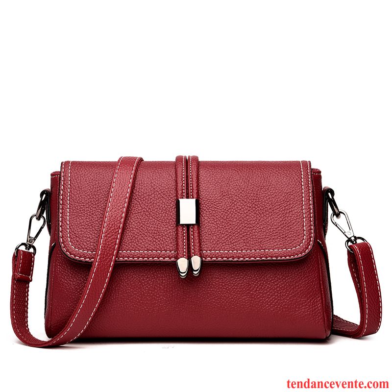 Sac À Bandoulière Femme Âge Moyen Petit Peau Douce Loisir Pochette Sac De Messager Violet