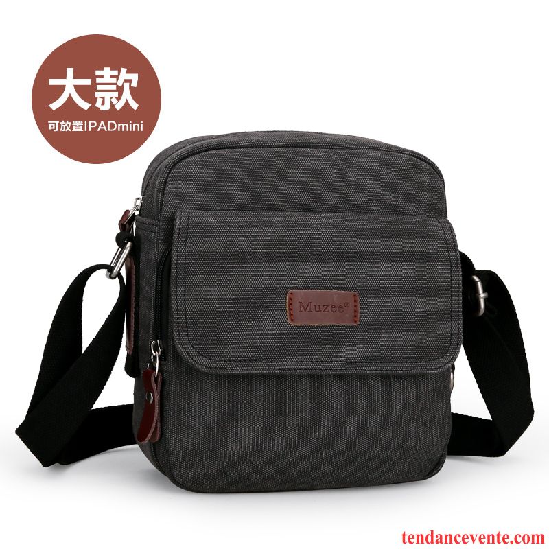 Sac À Bandoulière Homme De Plein Air Loisir Toile Petit Sport Rétro Brun