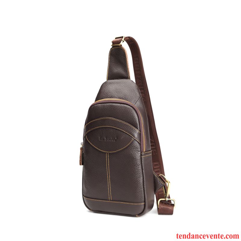 Sac À Bandoulière Homme Femme All-match Le Nouveau Tendance Petit Sac De Messager Brun