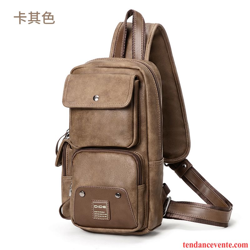 Sac À Bandoulière Homme Jeunesse Tendance Loisir Petit Sacs À Bandoulière Étudiant Noir