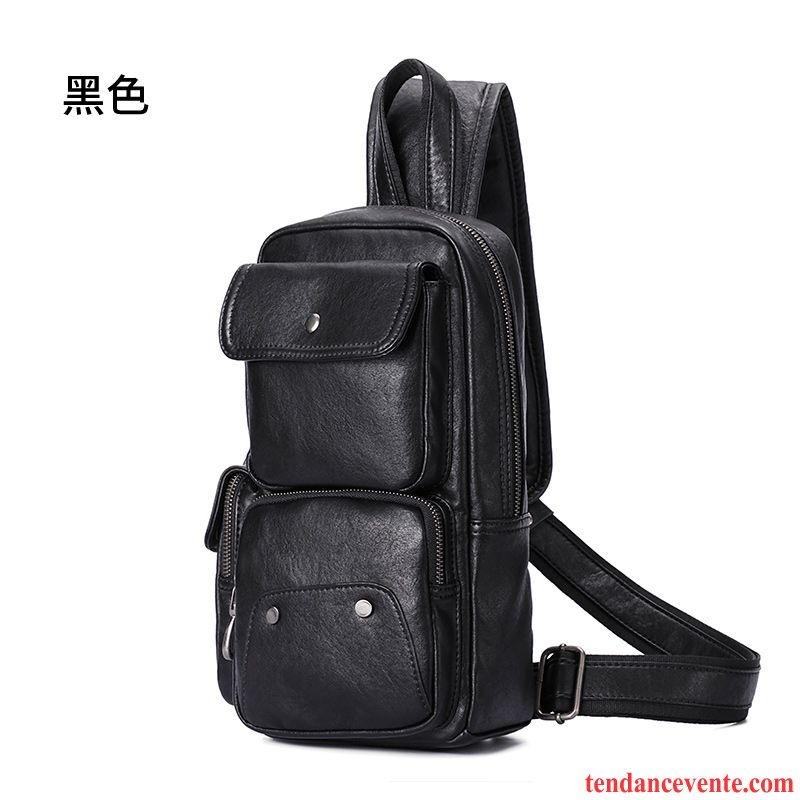 Sac À Bandoulière Homme Jeunesse Tendance Loisir Petit Sacs À Bandoulière Étudiant Noir