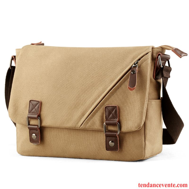 Sac À Bandoulière Homme Loisir Sacs À Bandoulière Toile Sac De Messager Étudiant Tendance Gris