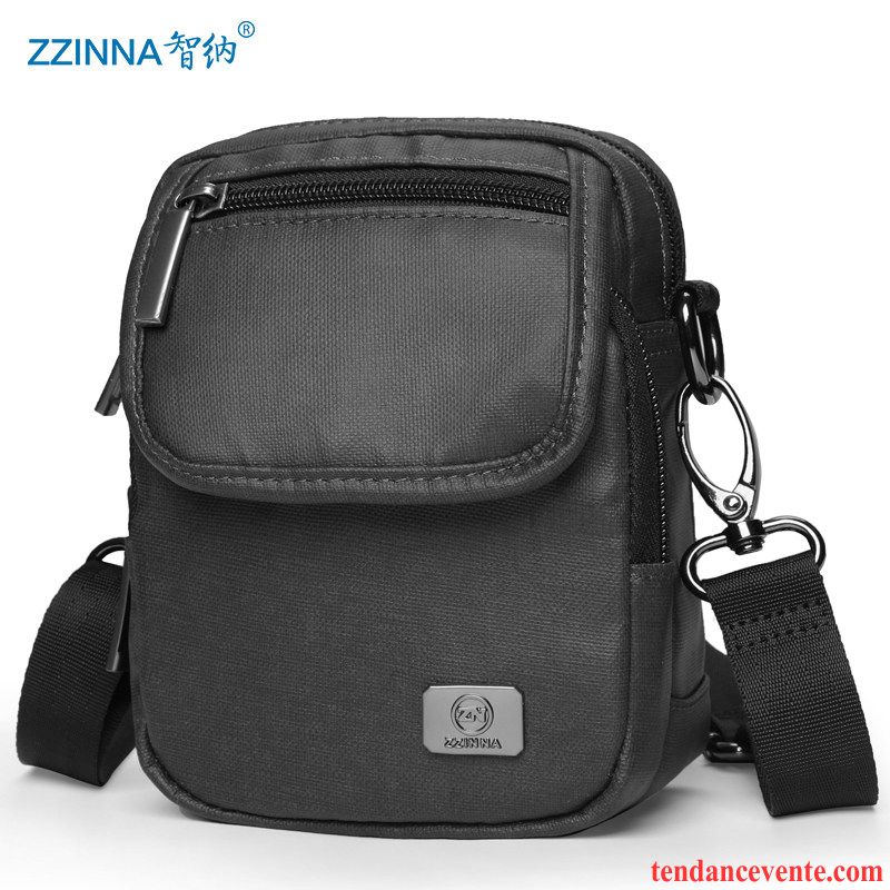 Sac À Bandoulière Homme Mini Petit Sac À Dos Multifonctions Téléphone Portable Loisir Noir Gris