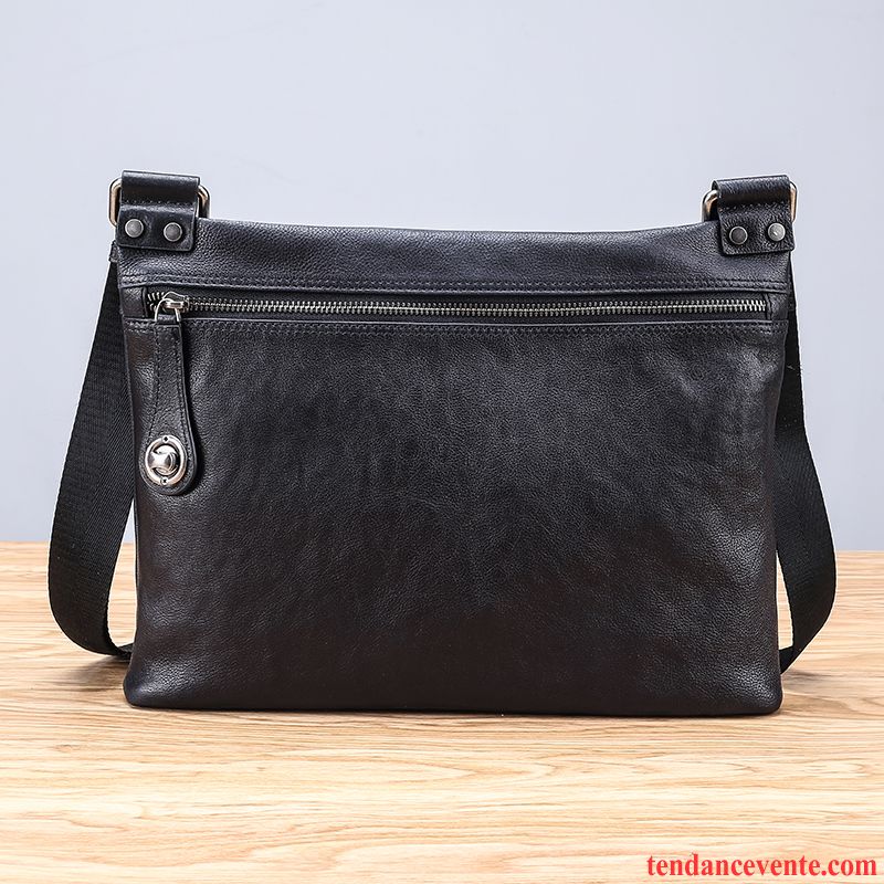 Sac À Bandoulière Homme Sac De Messager Sac À Dos La Coupe Transversale Le Nouveau Cuir Véritable Cuir De Vache Brun