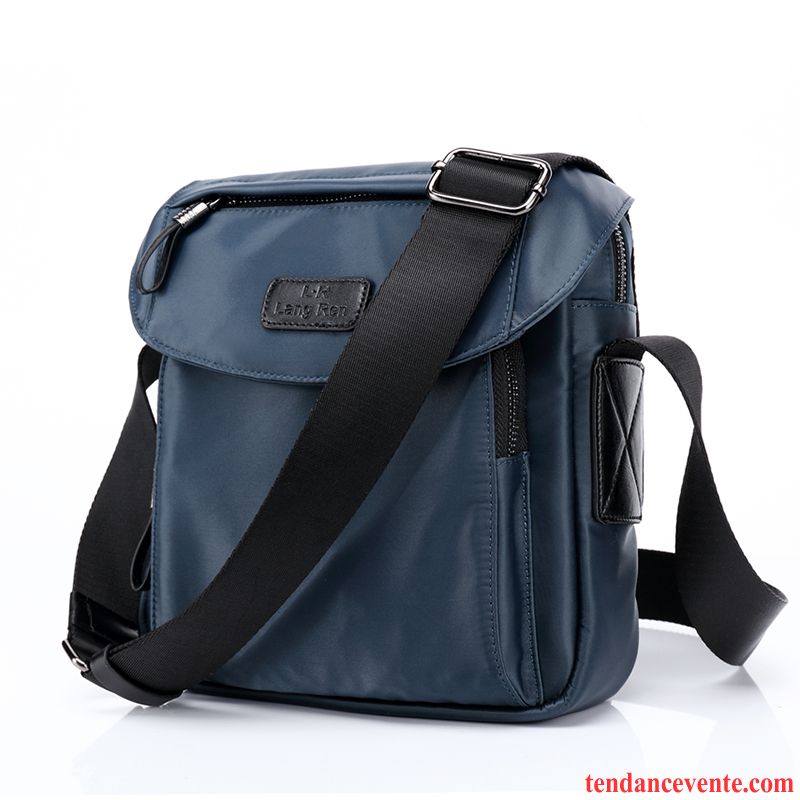 Sac À Bandoulière Homme Sac À Dos Toile Sac De Messager Sacs À Bandoulière Nylon Étanche Bleu