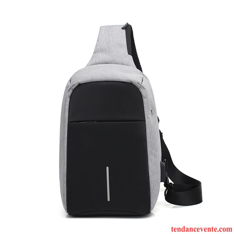 Sac À Bandoulière Homme Tendance Antivol Sac Poitrine Sac De Messager Sac À Dos Sacs À Bandoulière Gris