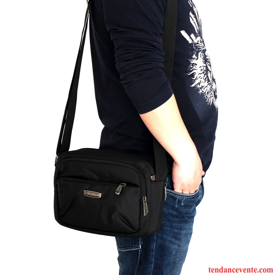 Sac À Bandoulière Homme Toile Printemps Portable La Coupe Transversale Été Loisir Bleu Marin