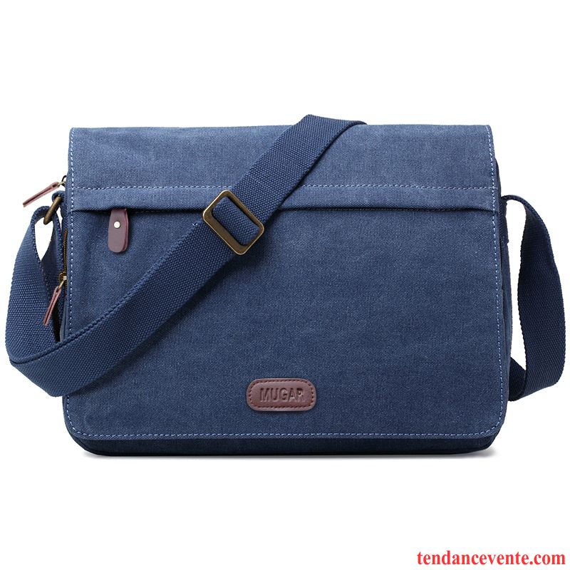 Sac À Bandoulière Homme Toile Sac De Messager Gris