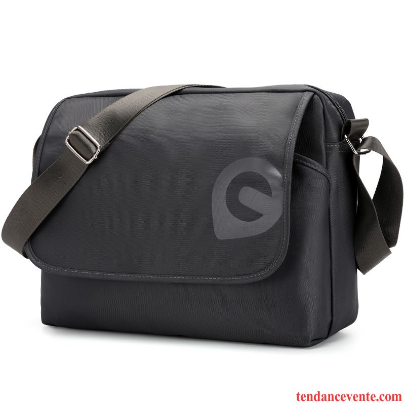 Sac À Bandoulière Homme Étanche Jeunesse Cartable Tissu Oxford Étudiant Le Nouveau Gris